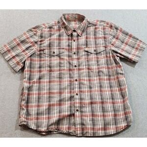 Cargartt Men's Force Plaid‎ Button Up Shirt Size 2XL Relaxed Fit Short Sleeve